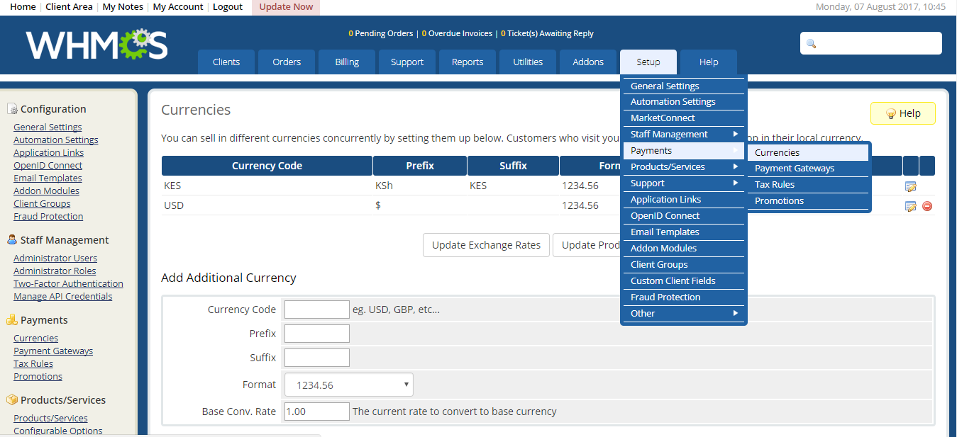 How Receive Payment in Multi Currency On Paypal Using WHMCS