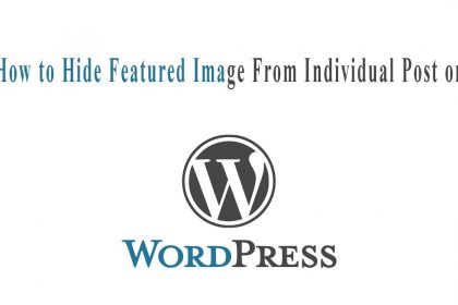 How to Hide Featured Image in Single Post on WordPress